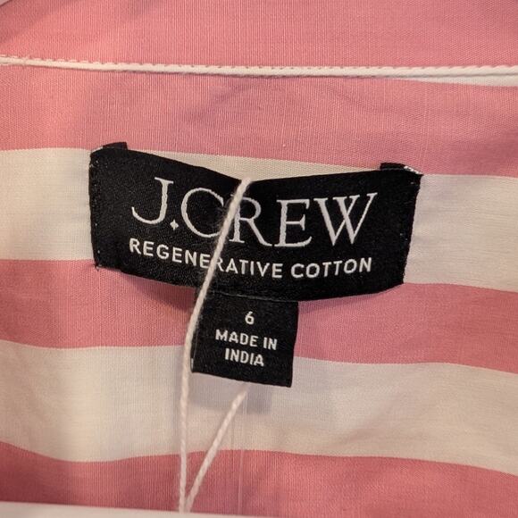 J. Crew Shirt Dress Midi Preppy Nautical Coastal Beach Pool CoverUp - Size 6 - Picture 5 of 8